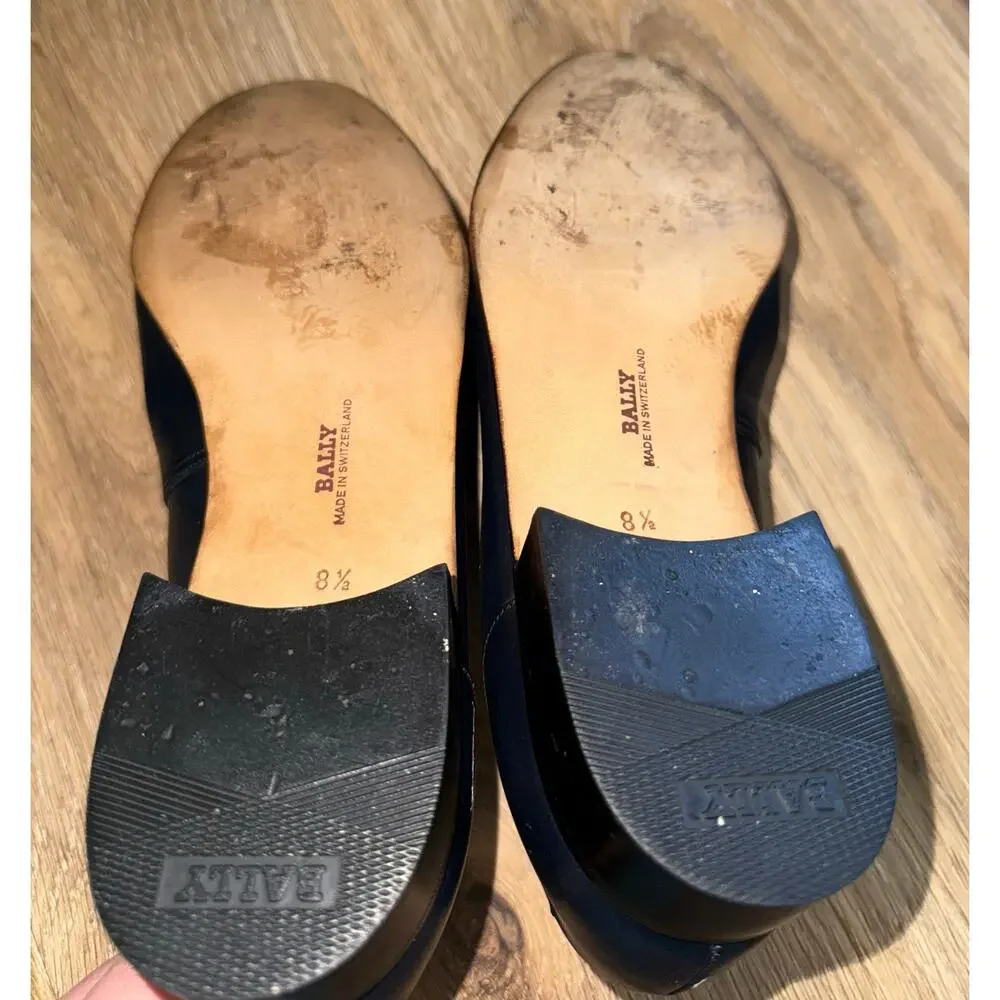 Vintage BALLY in SWITZERLAND Dark Blue Loma Slip-on Classic Loafers - size 8.5
